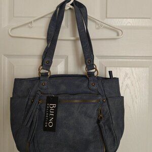 Bueno Blue Denim color synthetic leather handbag NWT